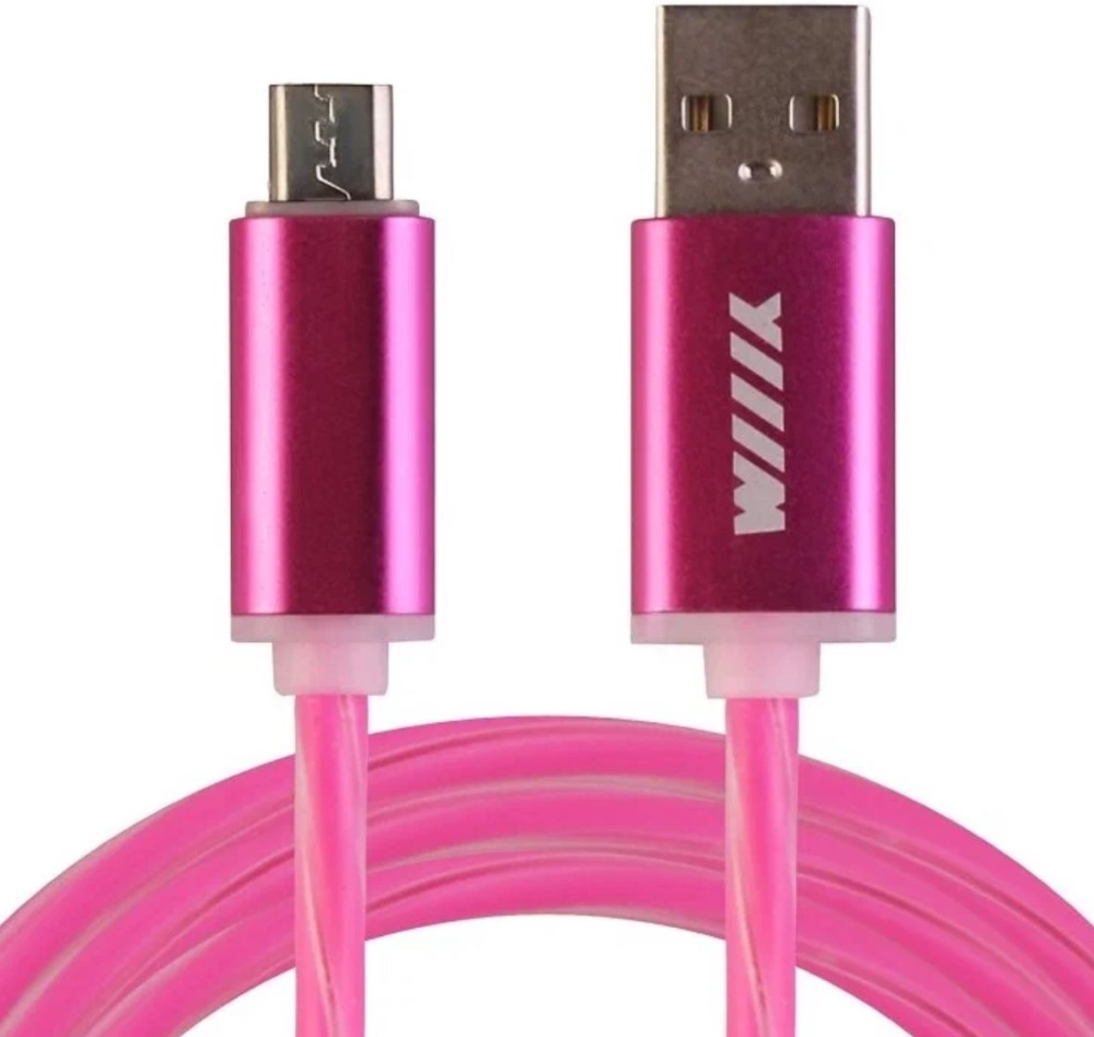 Кабель WIIIX USB - Micro-USB, 2 А, 1 м, розовый (CBL710-UMU-10PK)