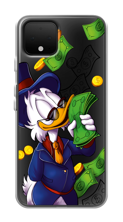 

Чехол на Google Pixel 4 Scrooge McDuck with Money, Синий;зеленый;белый, 270250-6