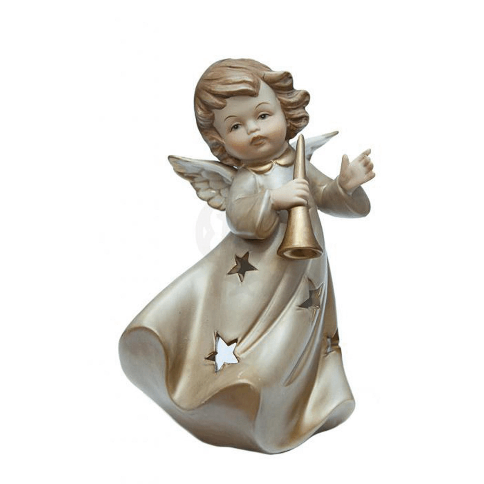 

Подсвечник Angel Craft Ангел музыкальны инструменты 17 см, Бежевый