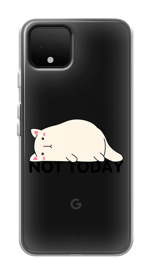 

Чехол на Google Pixel 4 Cat not today, Белый;розовый;черный, 270250-1