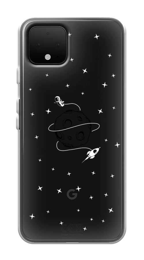 

Чехол на Google Pixel 4 Полет вокруг луны, Белый;серый;черный, 270250-2