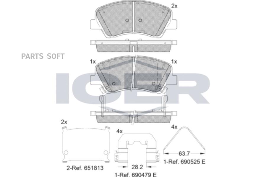 

Колодки дисковые передние Kia Sorento, Hyundai Santa Fe