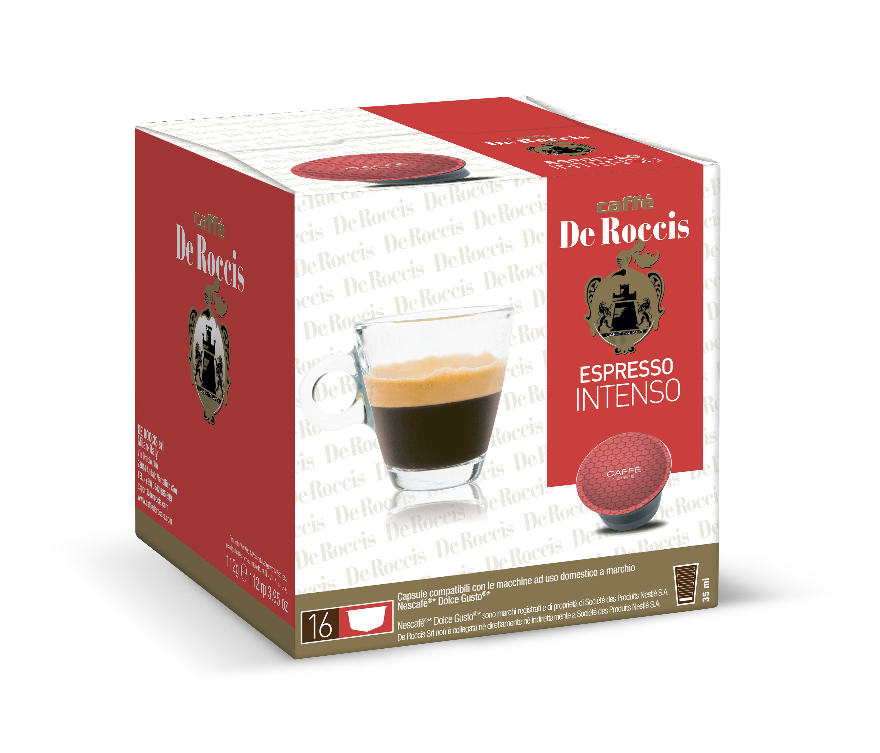 Из Италии: Кофе в капсулах De Roccis Intenso для кофемашин Dolce Gusto, 16 шт.