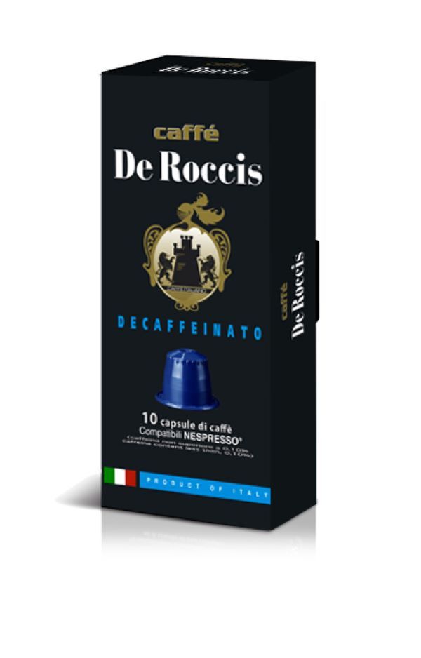 Из Италии: Кофе в капсулах De Roccis Decaffeinato для кофемашин Nespresso, 10 шт.
