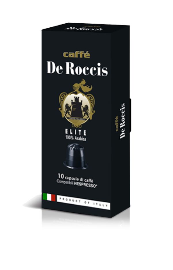 Из Италии: Кофе в капсулах De Roccis Elite для кофемашин Nespresso, 10 шт.