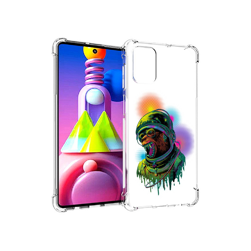 

Чехол MyPads Tocco для Samsung Galaxy M51 медведь космонавт (PT156838.490.466), Прозрачный, Tocco