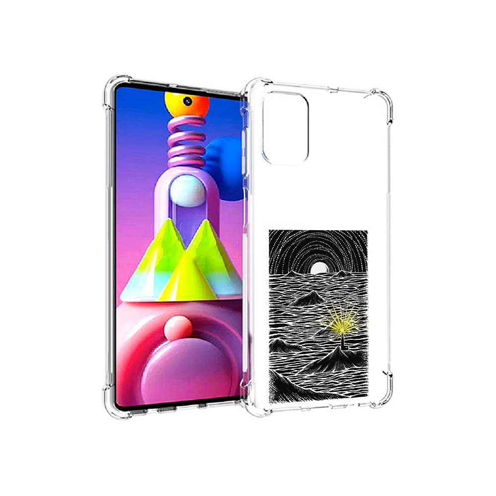 

Чехол MyPads Tocco для Samsung Galaxy M51 маяк в черно белом море (PT156838.490.460), Прозрачный, Tocco