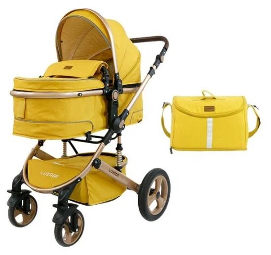 Детская коляска-трансформер 2в1 luxmom 518, желтый