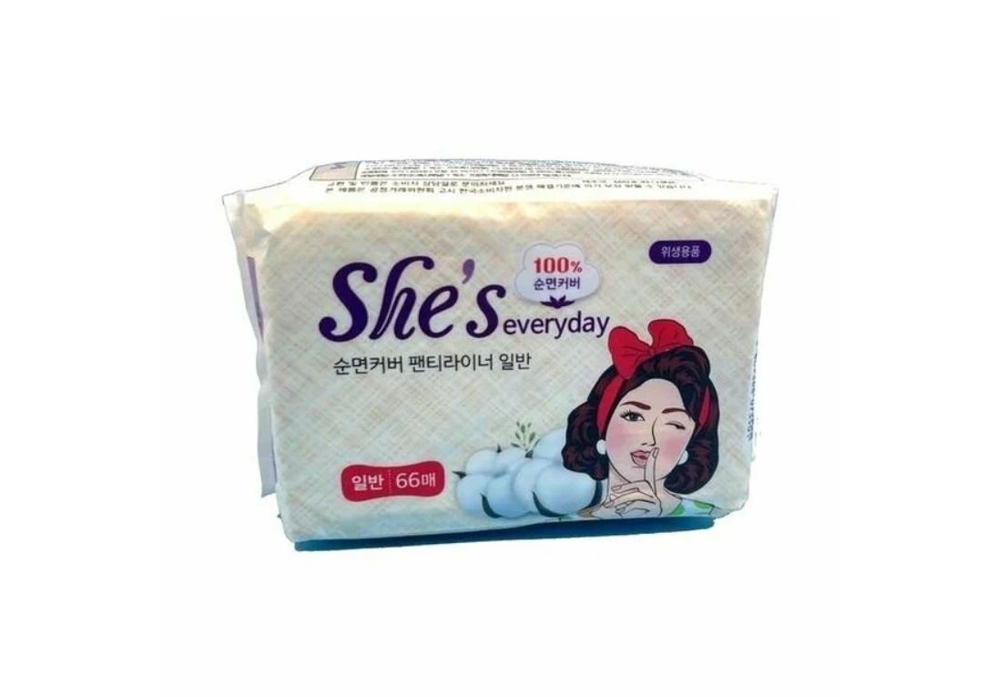 

Прокладки She's Everyday ежедневные, гигиенические, 66 шт., Белый