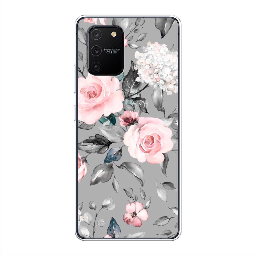 фото Чехол awog "розы на сером" для samsung galaxy s10 lite