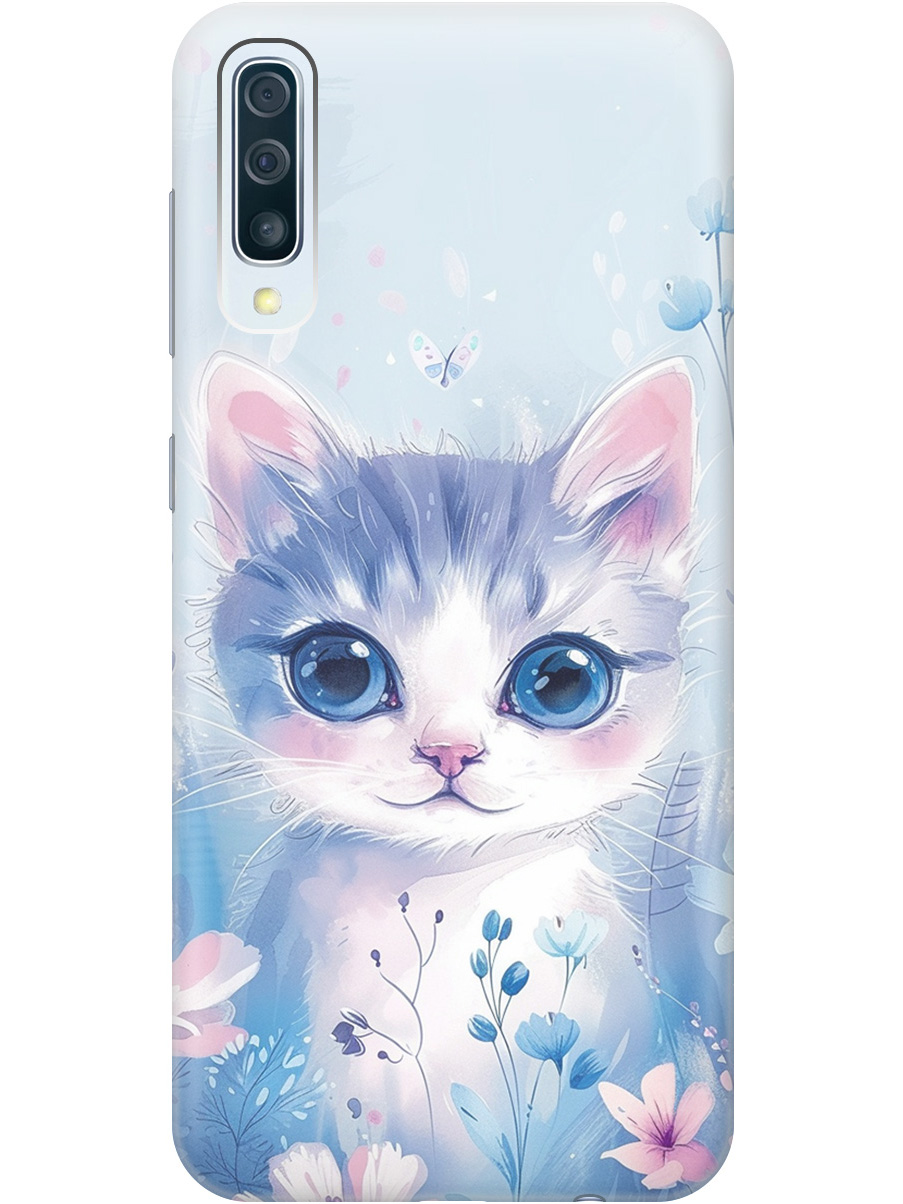 

Силиконовый чехол на Samsung Galaxy A50 / A50s / A30s с принтом "Котик в цветах", Прозрачный;белый;голубой;розовый, 720772212