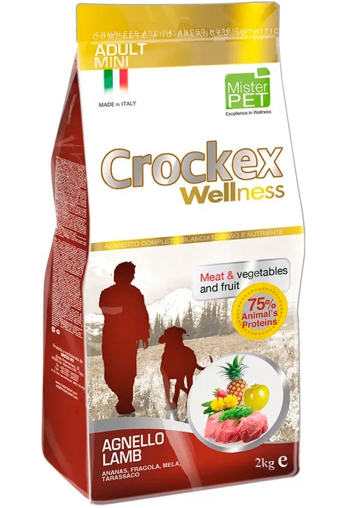 Сухой корм для собак Crockex Wellness Adult Mini, ягненок, рис, 2кг