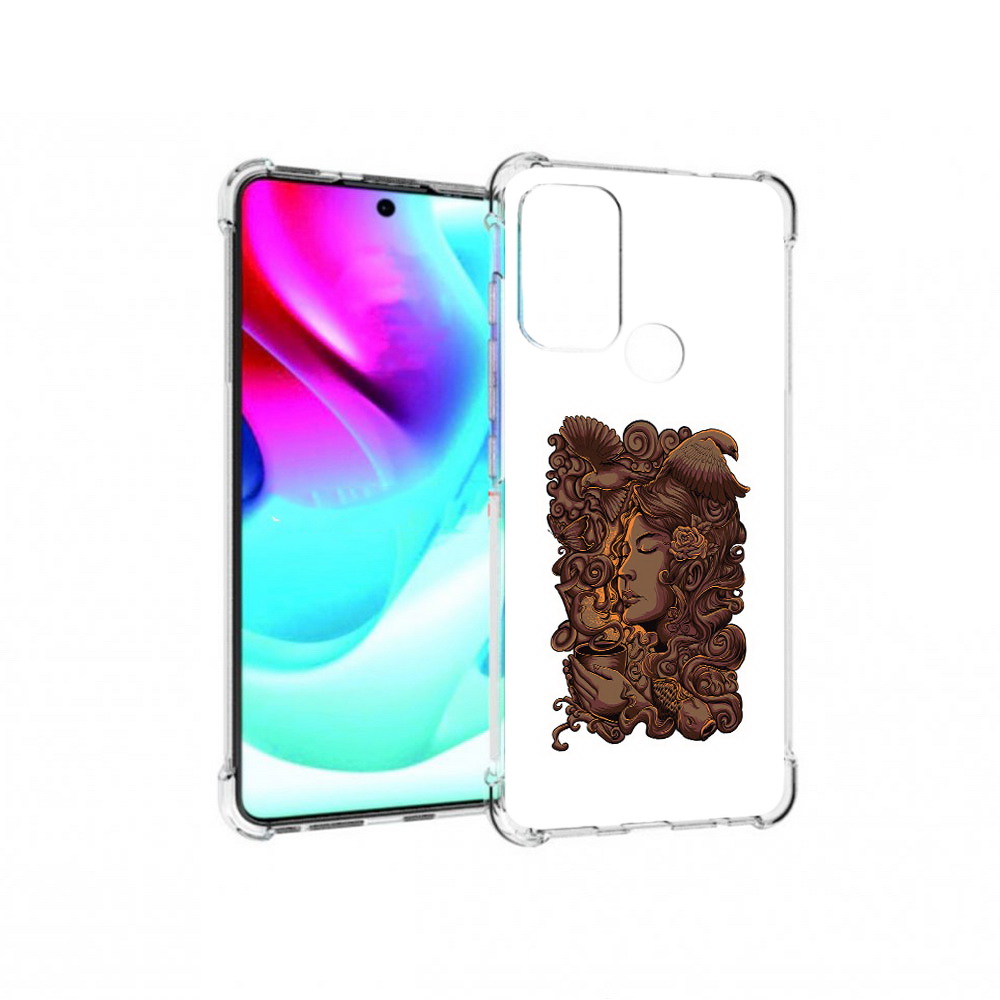 

Чехол MyPads Tocco для Motorola Moto G60S девушка с длинными волосами абстракция, Прозрачный, Tocco