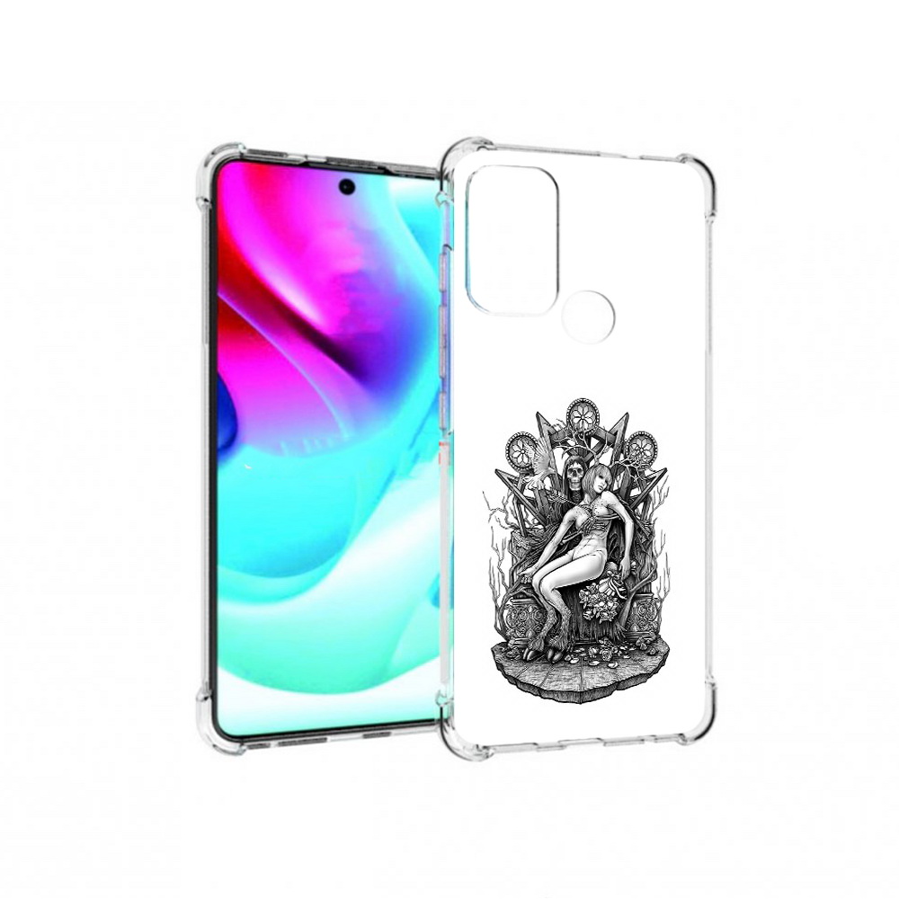 

Чехол MyPads Tocco для Motorola Moto G60S девушка на троне (PT227079.361.309), Прозрачный, Tocco