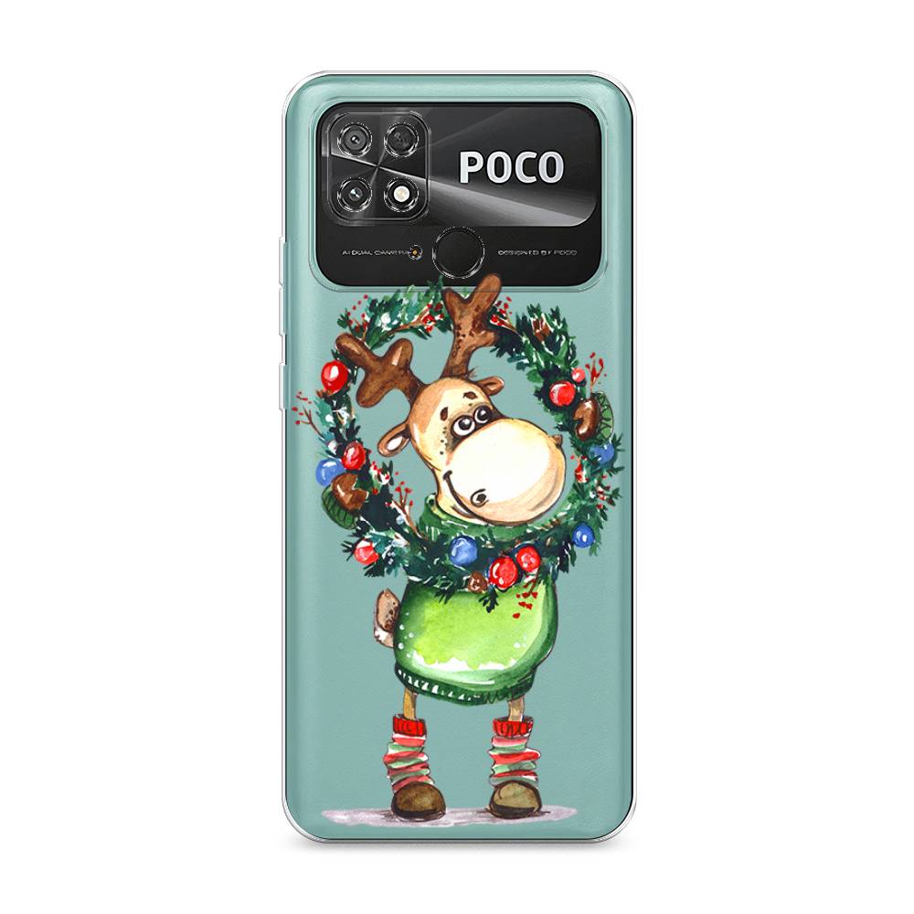 

Чехол для Xiaomi Poco C40 "Олень с новогодним венком", 315850-4