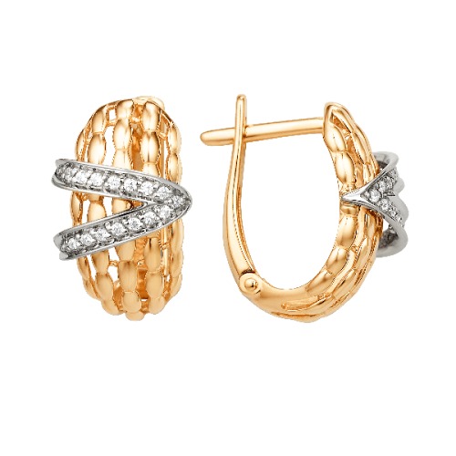 

Серьги из красного золота DINASTIA 000962-1102, фианит, 000962-1102