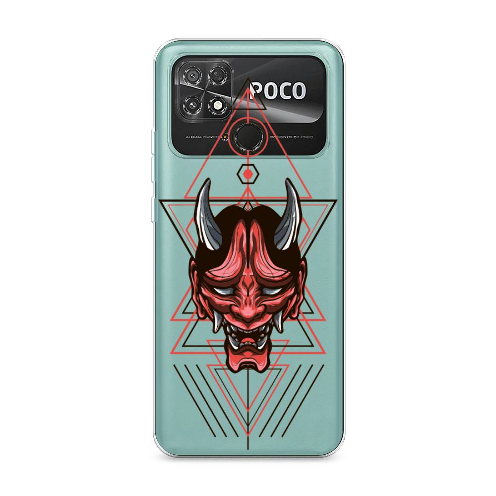 

Чехол для Xiaomi Poco C40 "Hanya Oni mask", Серый;красный;черный, 315850-4