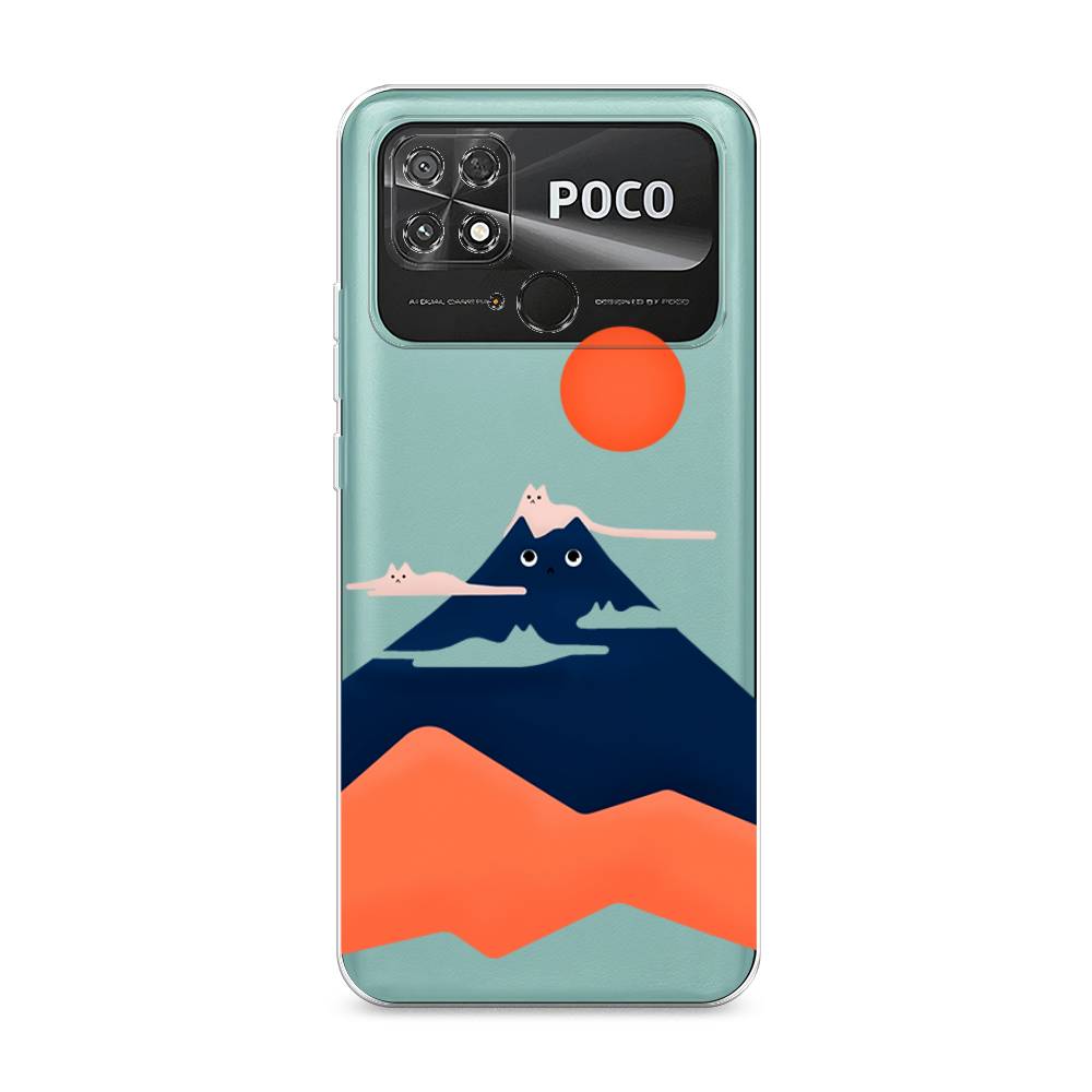 

Чехол на Poco C40 "Кот-гора", Черный;оранжевый, 315850-4