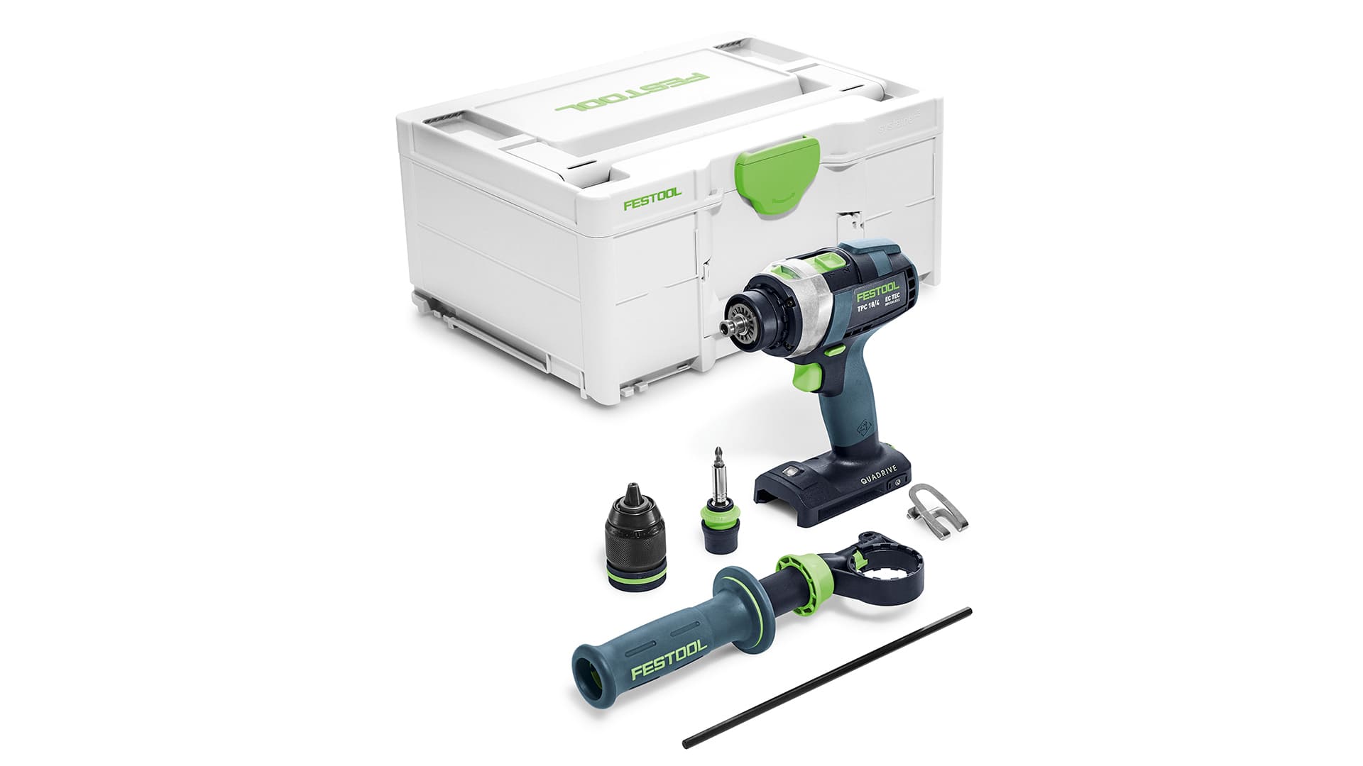 Аккумуляторная ударная дрель-шуруповрт Festool QUADRIVE TPC 18/4 I-Basic 575604