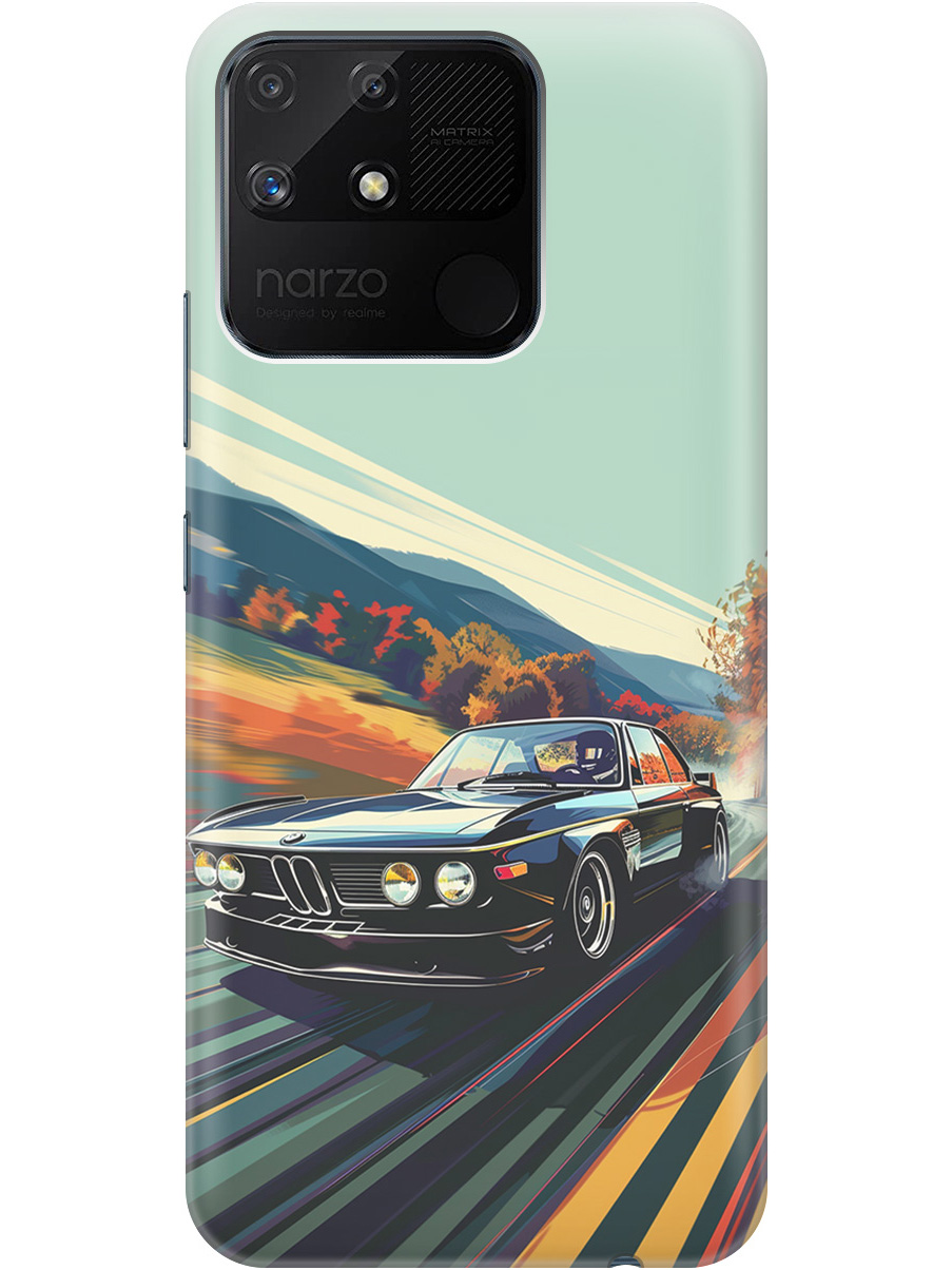 

Силиконовый чехол на Realme narzo 50A с принтом "Гоночный BMW", Прозрачный;оранжевый;черный, 740189985