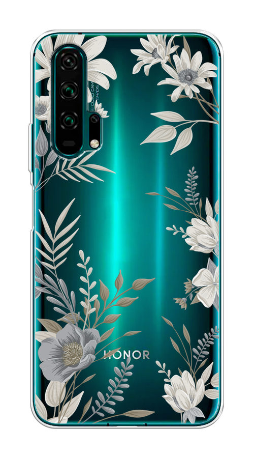 

Чехол на Honor 20 Pro "Цветы сепия", Серый;прозрачный;зеленый;белый, 69350-1