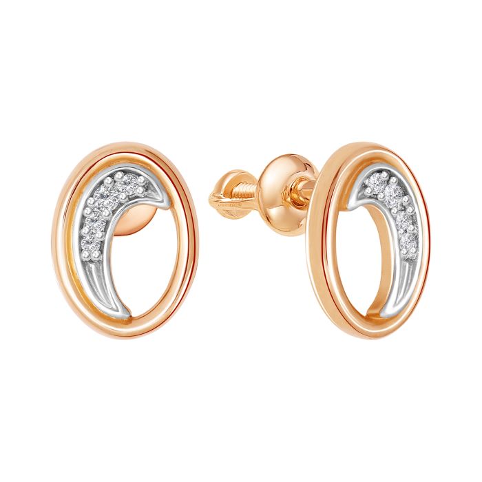 

Серьги из красного золота Золотые узоры 62-0193, фианит, 62-0193