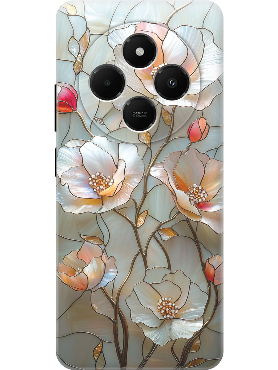 

Силиконовый чехол на Xiaomi Redmi 14C / Poco C75 с принтом "Фарфоровые цветы", Прозрачный;белый;черный, 786715723