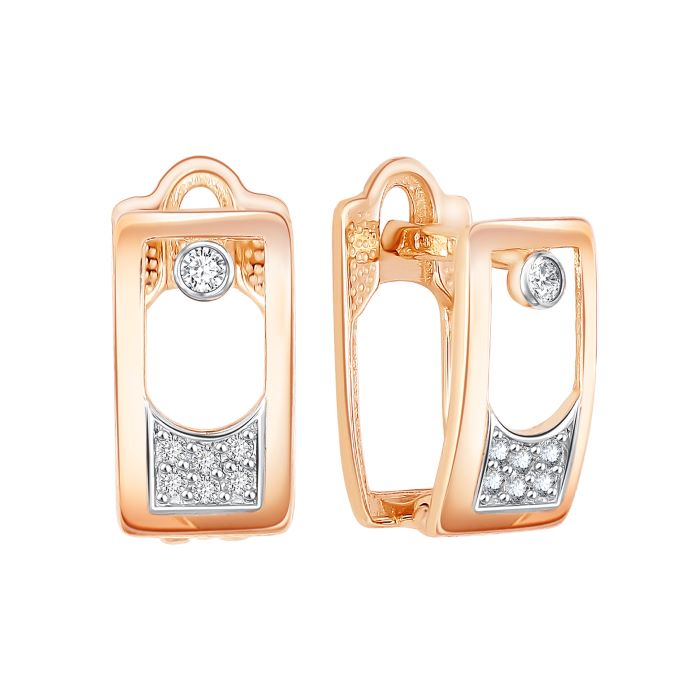 

Серьги из красного золота Золотые узоры 04-62-0065-00, фианит, 04-62-0065-00