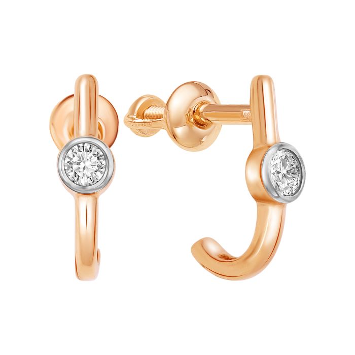 

Серьги из красного золота Золотые узоры 04-62-0007-00, фианит, 04-62-0007-00