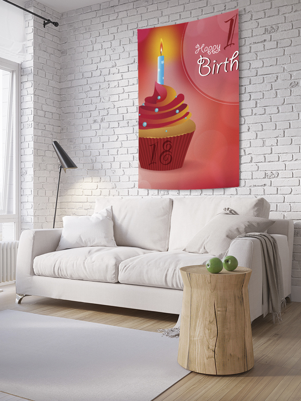

Вертикальное фотопанно на стену JoyArty Кекс на 18-летие 150x200 см, Кекс на 18-летие