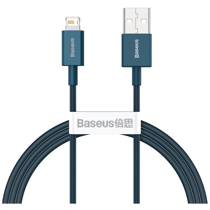 

Кабель Baseus, Lightning - USB, 2.4 A, 1 м, синий