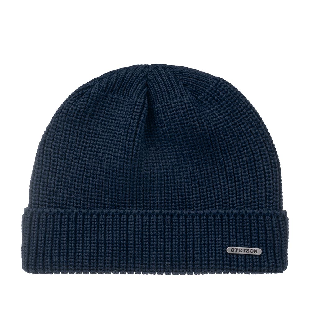 Шапка бини унисекс Stetson 8599345 BEANIE MERINO темно-синяя one size 8075₽