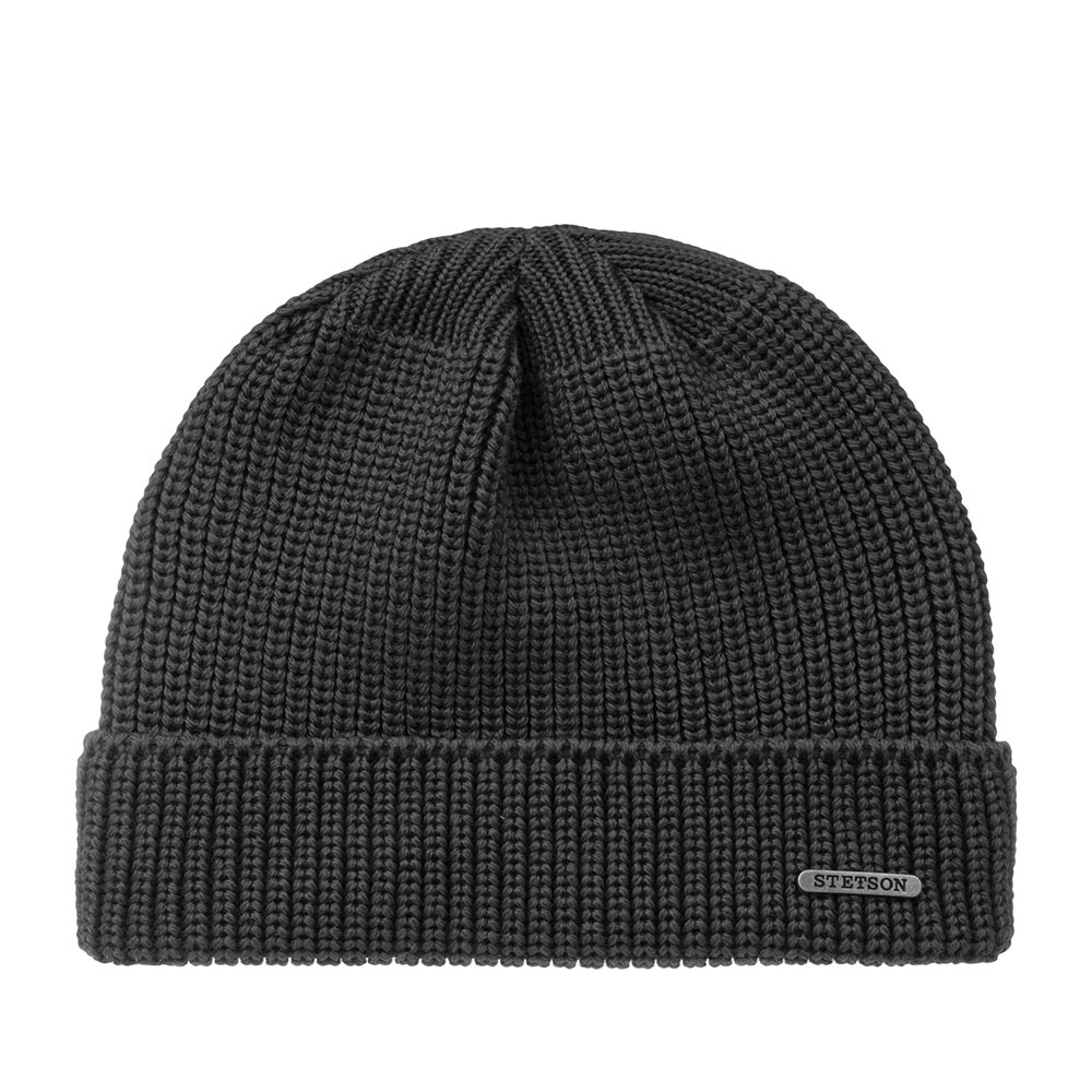 Шапка бини унисекс Stetson 8599345 BEANIE MERINO темно-серая, one size