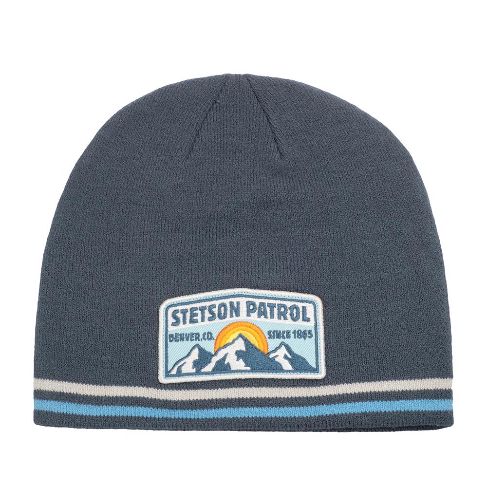 Шапка бини унисекс Stetson 8699101 BEANIE PATROL синяя one size 4610₽