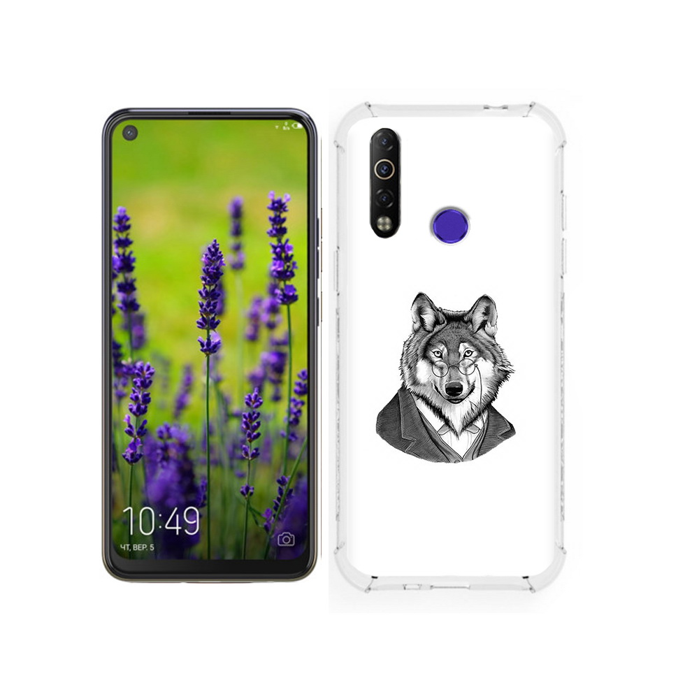 

Чехол MyPads Tocco для Tecno Camon 12 волк в пиджаке, Tocco