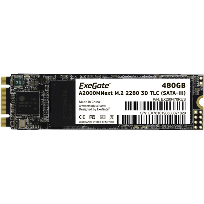 

SSD накопитель ExeGate Next M.2 2280 480 ГБ (EX280470RUS), Next