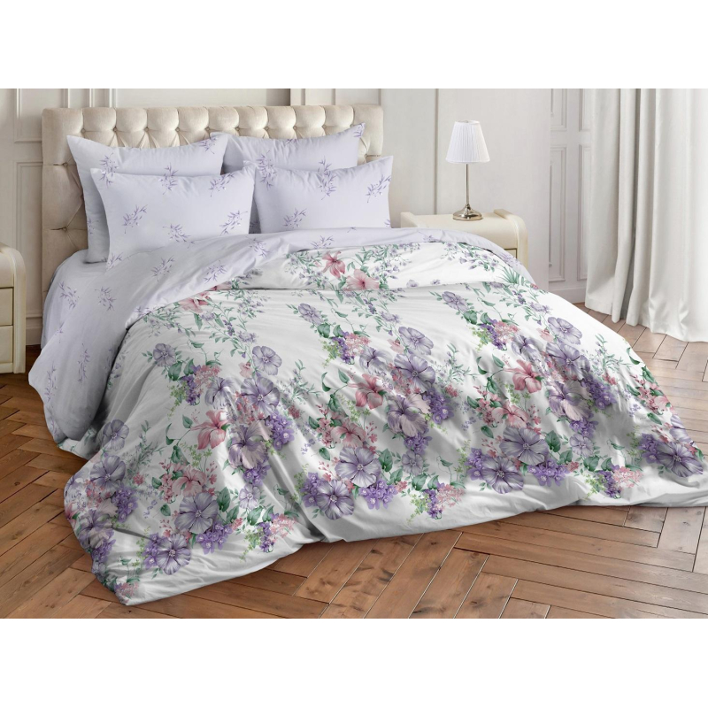 

Постельное белье 2 сп поплин 110г/м2, (нав.50x70-2шт) Микаэлла