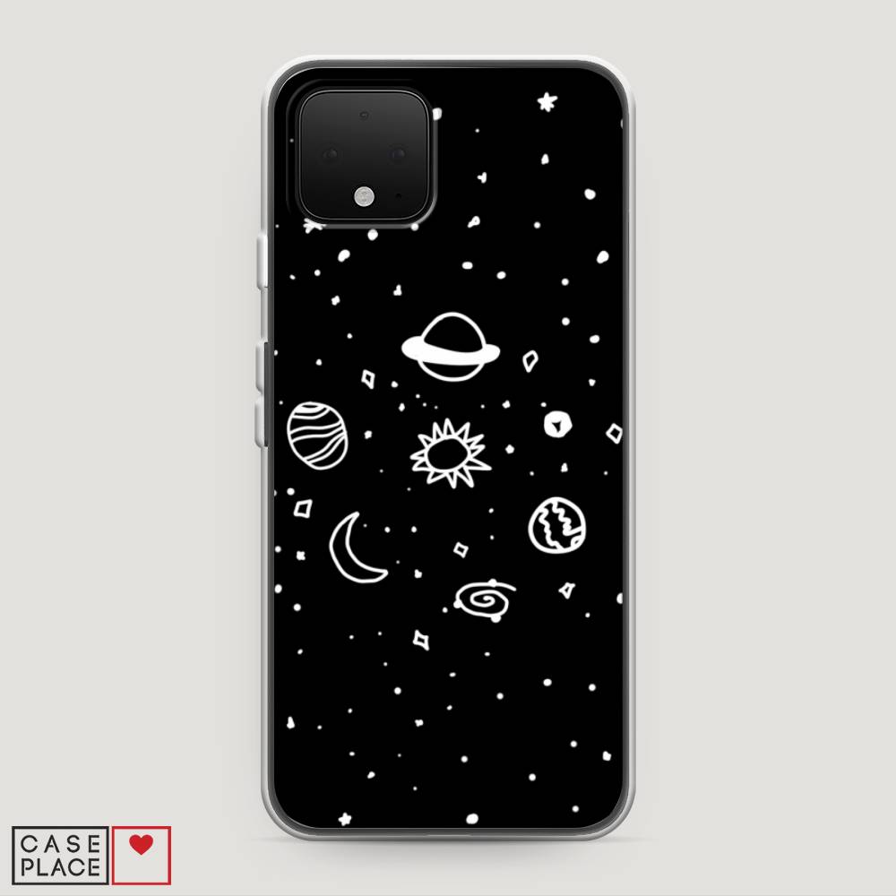 

Чехол на Google Pixel 4 "Дудл солнечной системы", Бежевый;серый, 270250-2
