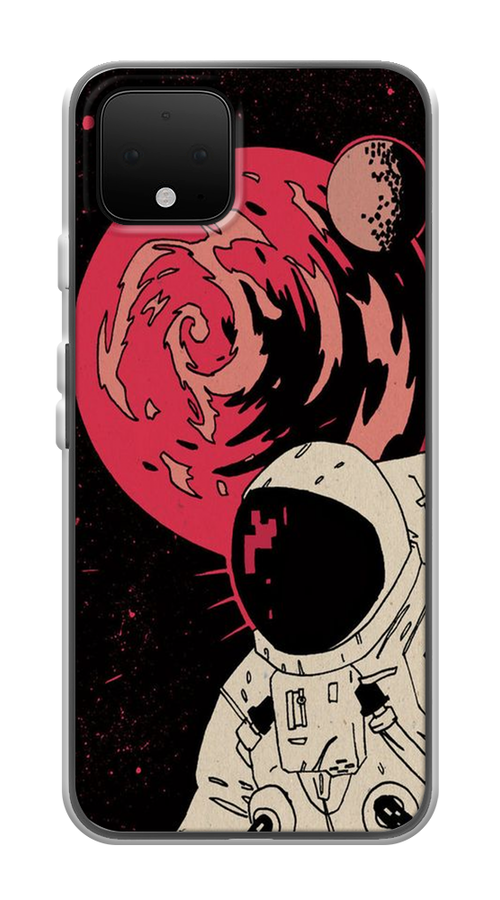 

Чехол на Google Pixel 4 "Космонавт возле Марса", Черный;красный, 270250-2