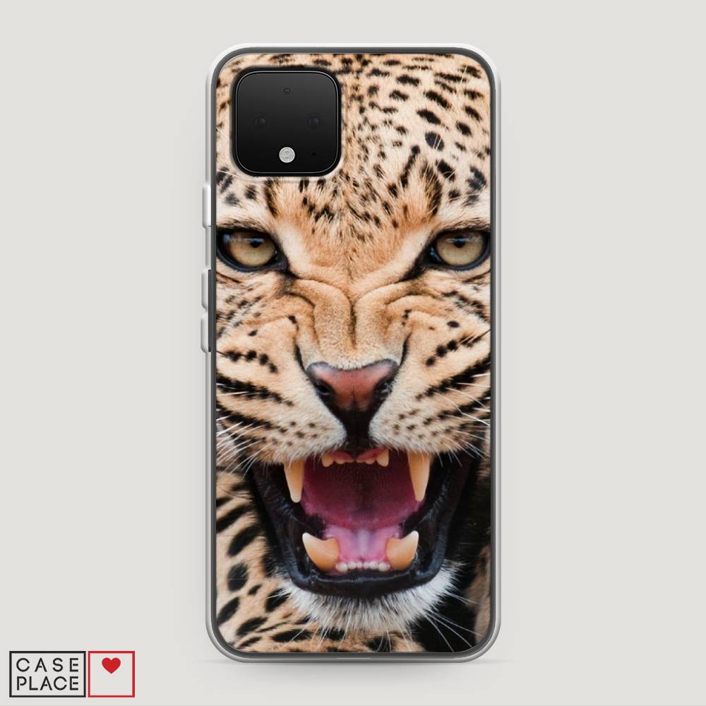 

Чехол на Google Pixel 4 "Леопард 3d", Бежевый;черный, 270250-6