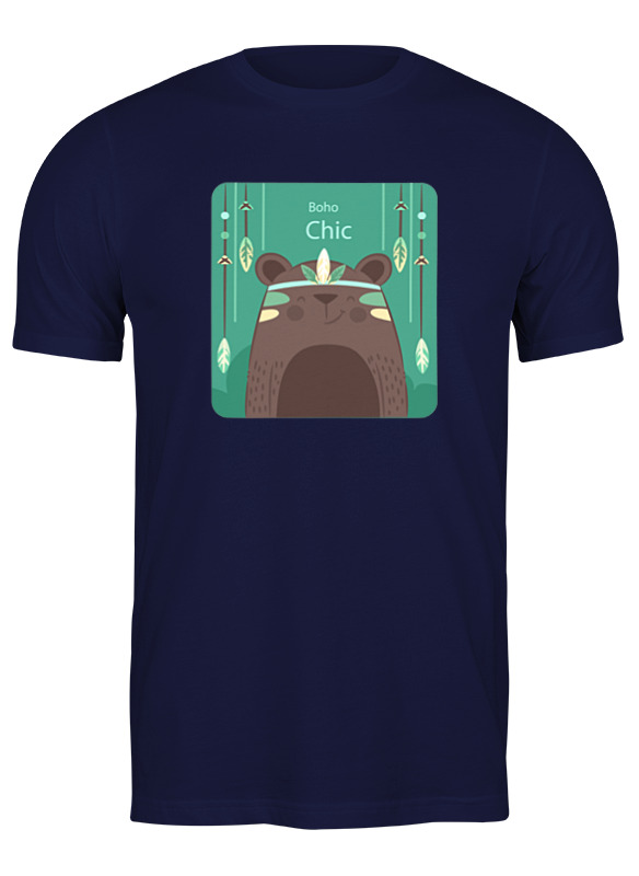 

Футболка мужская Printio Bear here синяя XL, Синий, Bear here