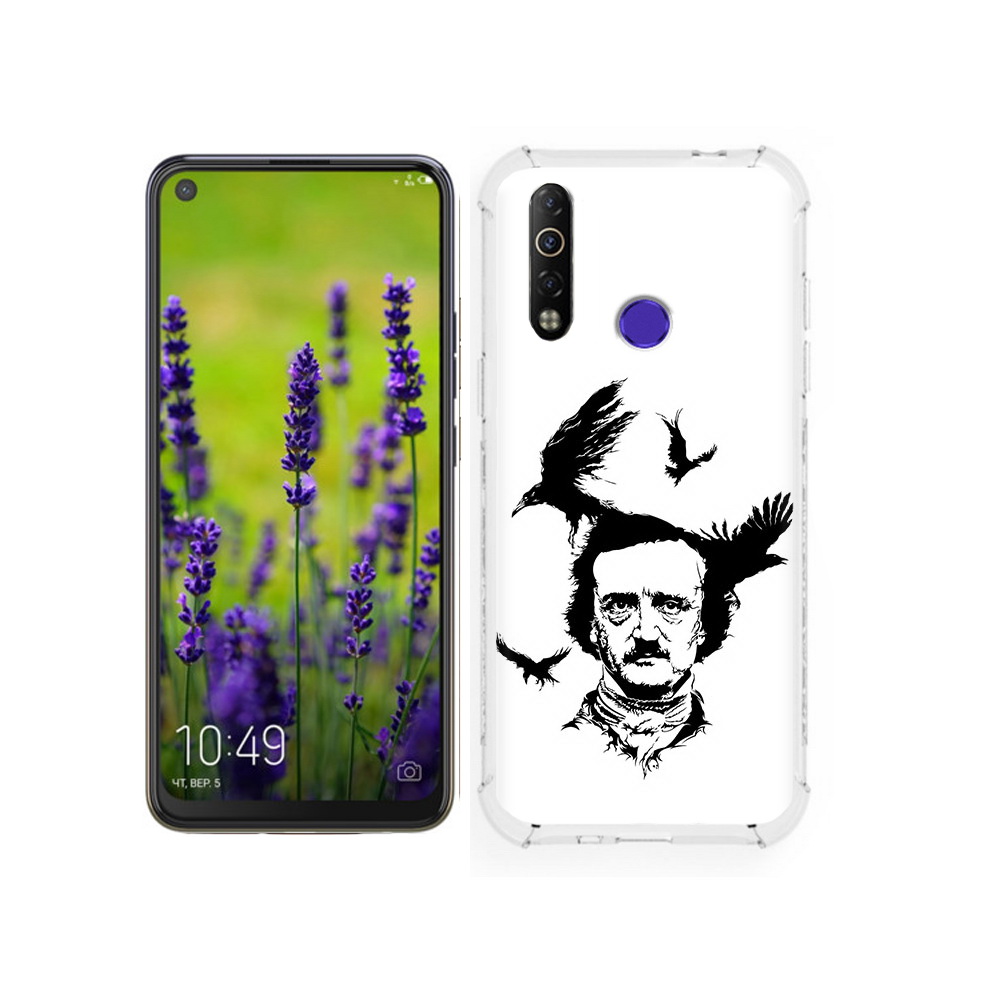 

Чехол MyPads Tocco для Tecno Camon 12 Эдгар Аллан черно белый, Tocco