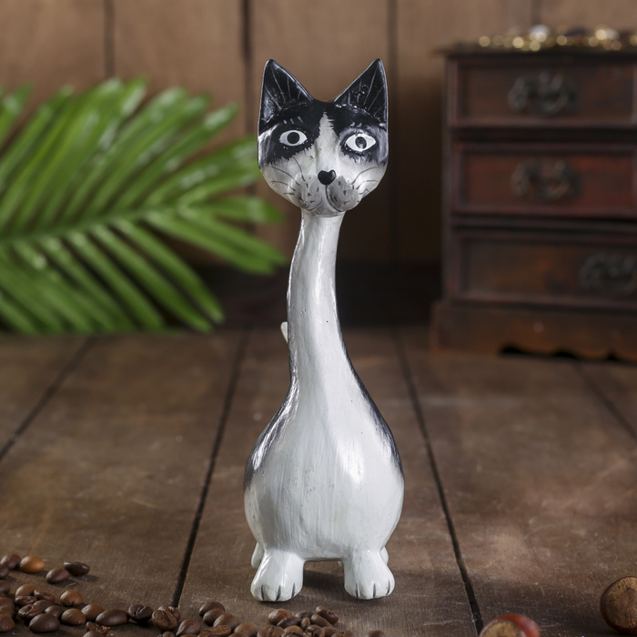 

Сувенир дерево "Котик с длинной шеей" 7,5х5,5х18 см Sima-Land, Белый
