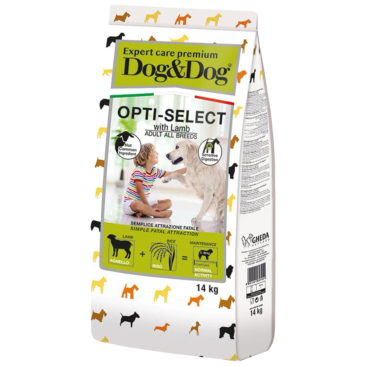Сухой корм Dog & Dog Opti-Select для взрослых собак, с ягнёнком, 14 кг
