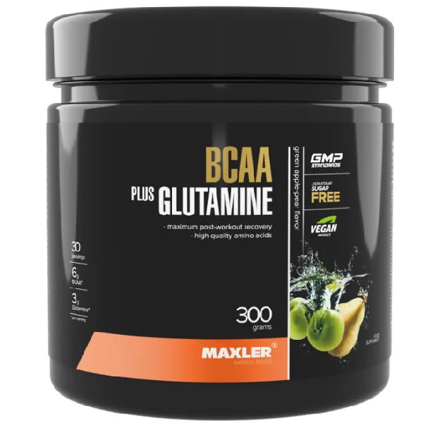 фото Комплекс аминокислот бцаа+глутамин maxler bcaa+glutamine "яблоко-груша" (300 г)