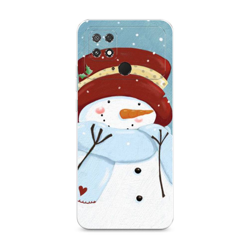 

Чехол для Xiaomi Poco C40 "Застенчивый снеговик", Голубой;белый;красный, 315850-5