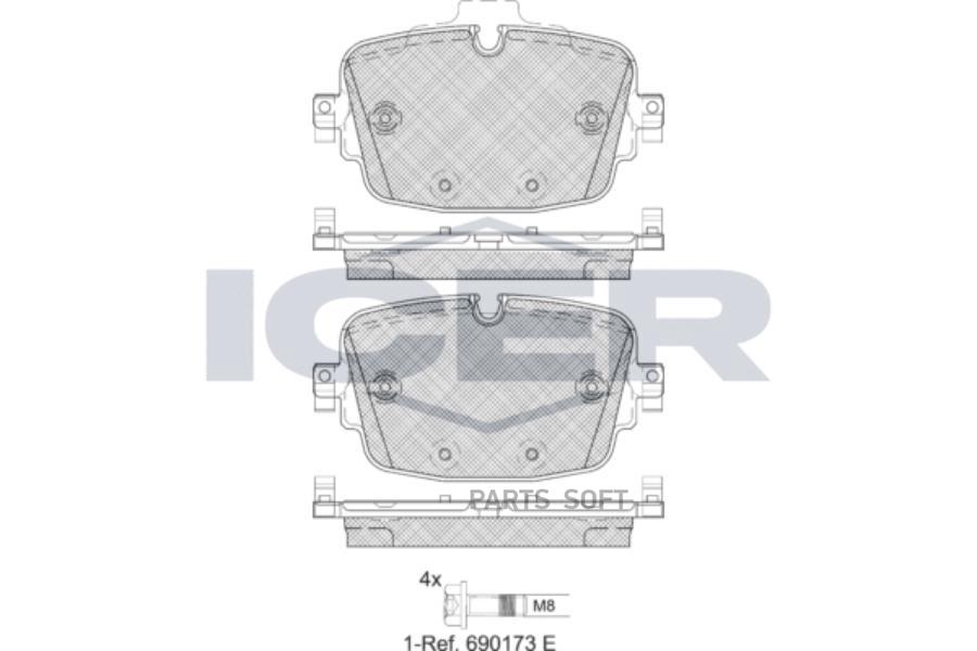 

Колодки дисковые задние керамические Audi Q7 ICER 182341