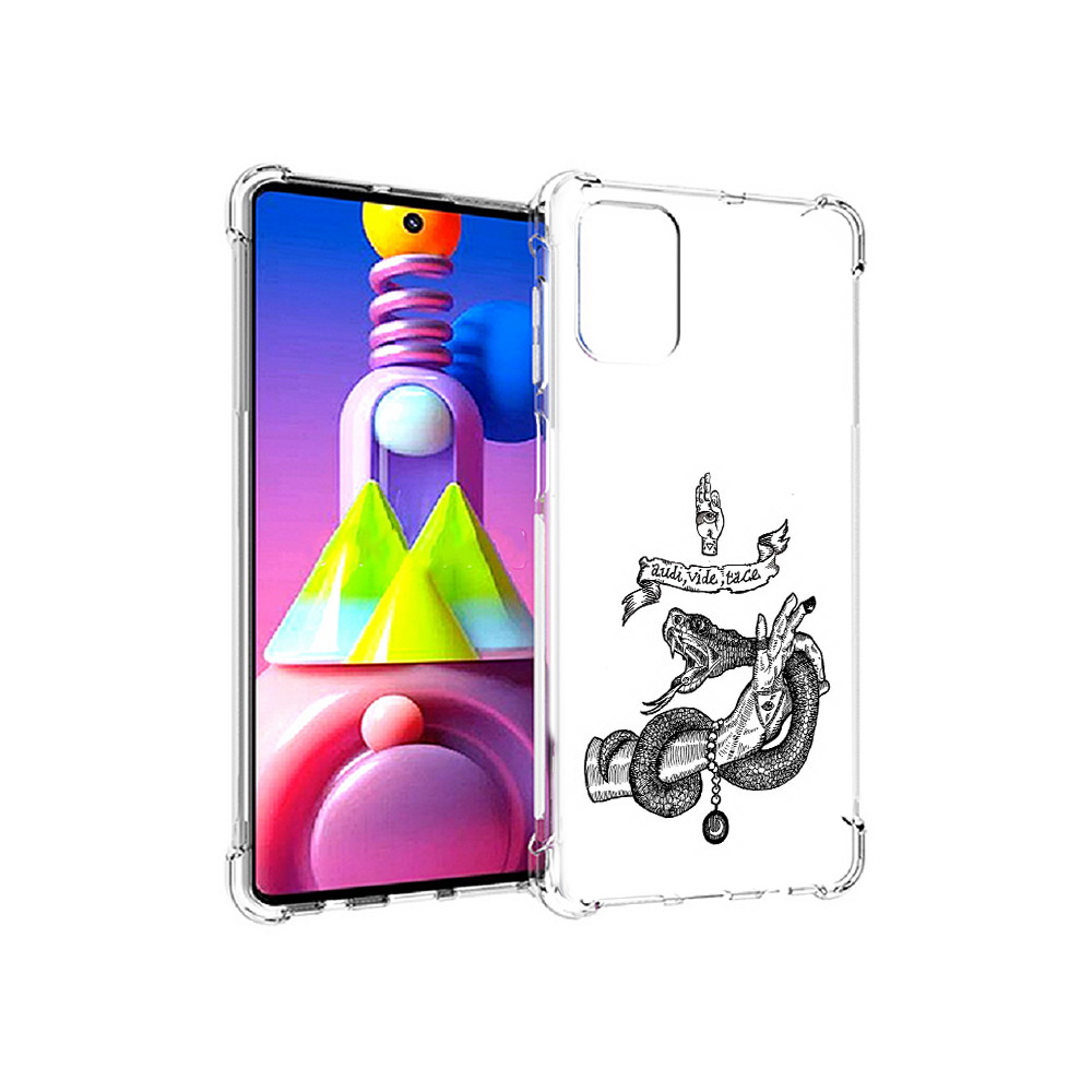 

Чехол MyPads Tocco для Samsung Galaxy M51 змея на руке рисунок (PT156838.490.366), Прозрачный, Tocco