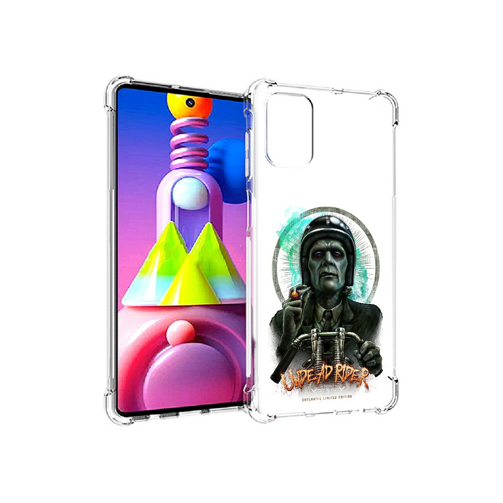

Чехол MyPads Tocco для Samsung Galaxy M51 зеленый мужчина с сигаретой на мотоцикле, Прозрачный, Tocco