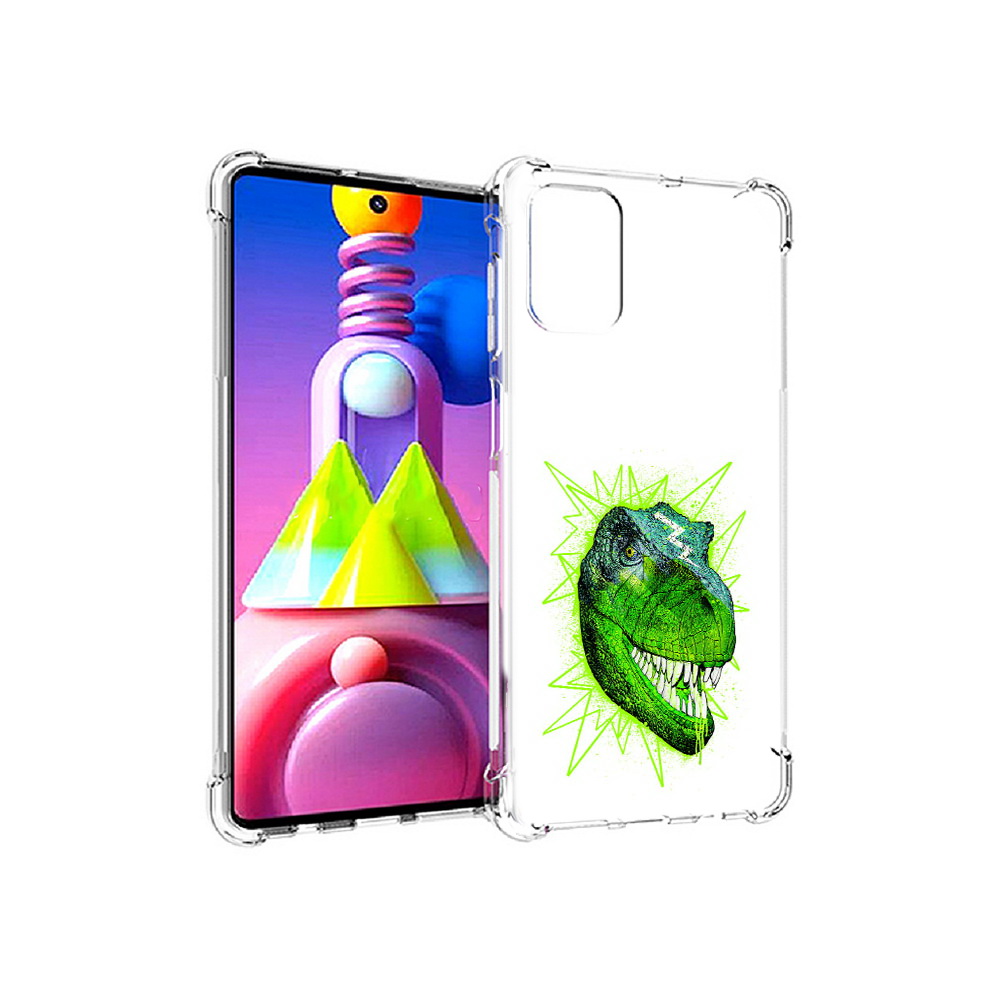 

Чехол MyPads Tocco для Samsung Galaxy M51 зеленый динозавр (PT156838.490.358), Прозрачный, Tocco